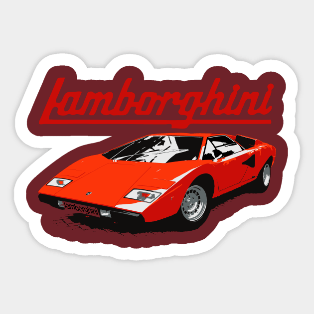 countach lp400 Sticker by retroracing